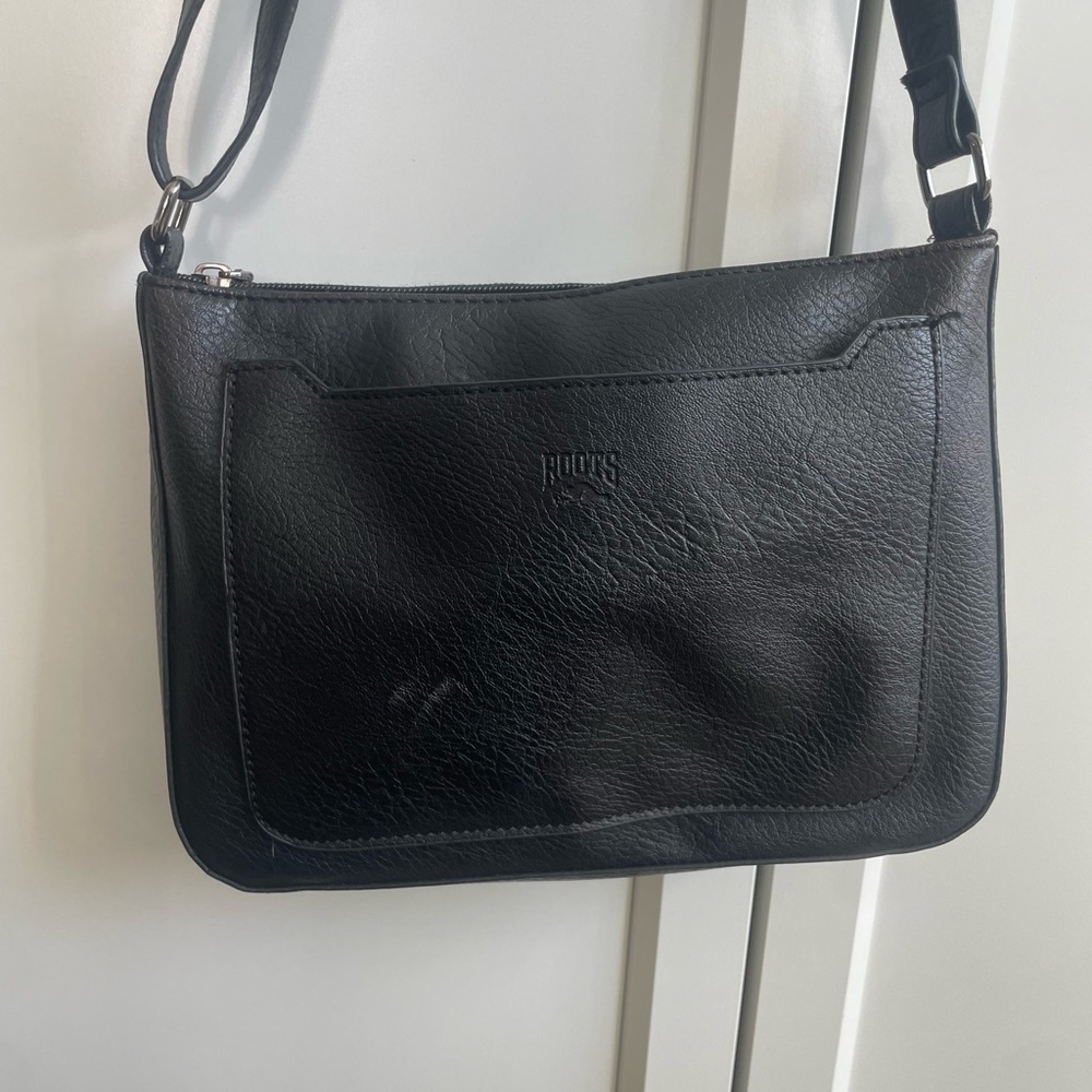 Roots Black Leather Bag